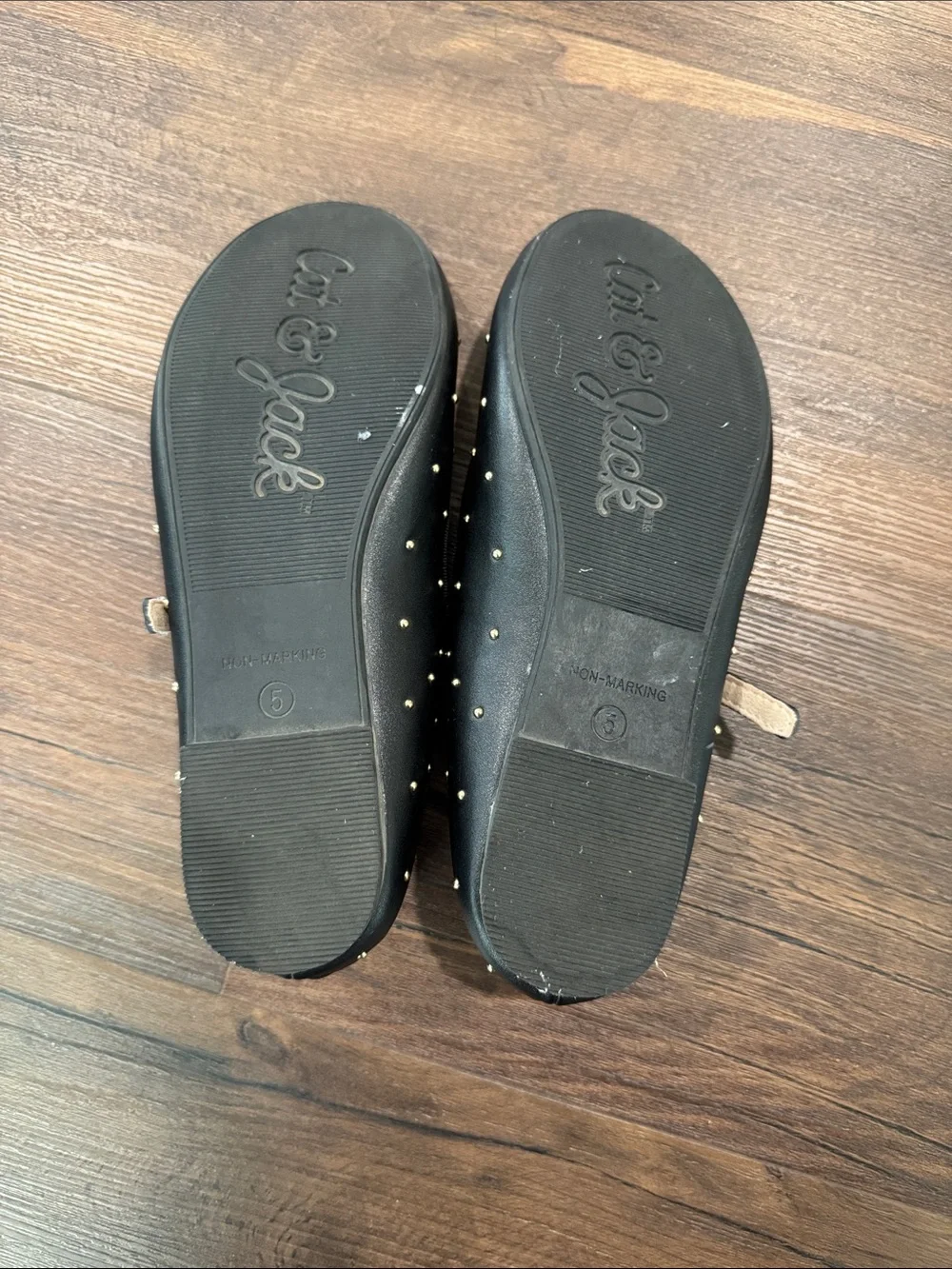 Girl’s Cat & Jack Black Embellished Ballet Flats